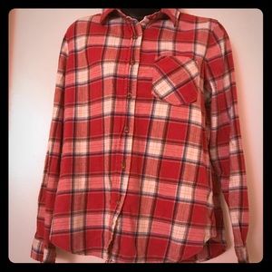 I love H81- red flannel- size small